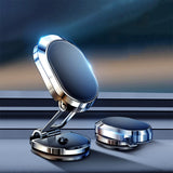 Universal Folding Magnetic Car Phone Holder 360 Degree Rotating Silver