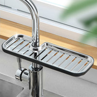 Kitchen Faucet Holder Soap Sponges Organizer Storage Rack Sink Basket Black