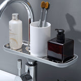 Kitchen Faucet Holder Soap Sponges Organizer Storage Rack Sink Basket Grey