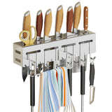 Kitchen Wall Mount Rack Knife Holder with Hook Tools