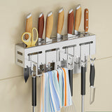 Kitchen Wall Mount Rack Knife Holder with Hook Tools