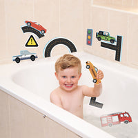 Traffic Theme Bath Sticker Toys Set with Storage Bag