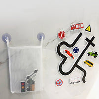 Traffic Theme Bath Sticker Toys Set with Storage Bag