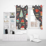 Pair of 3D Printed Window Curtain Christmas Full Blackout Curtains 70 x 160cm-Style 3