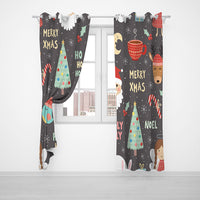 Pair of 3D Printed Window Curtain Christmas Full Blackout Curtains 91.5 x 214cm-Style 3