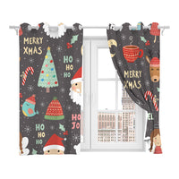 Pair of 3D Printed Window Curtain Christmas Full Blackout Curtains 70 x 160cm-Style 3