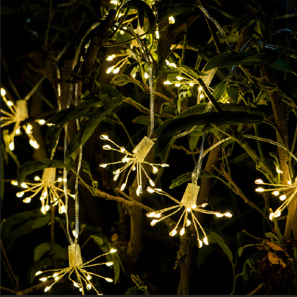 Solar Powered Fairy String Lights Fireworks Lamp Party Home Garden Decoration