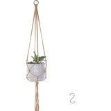 Set of 4pcs Macrame Plant Hanging Holder with 4 Hooks Indoor Outdoor Decoration