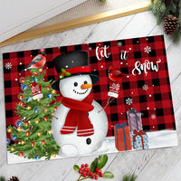 Christmas Door Mat Xmas Floor Mat Hallway Kitchen Living Room Carpet Snowman Style