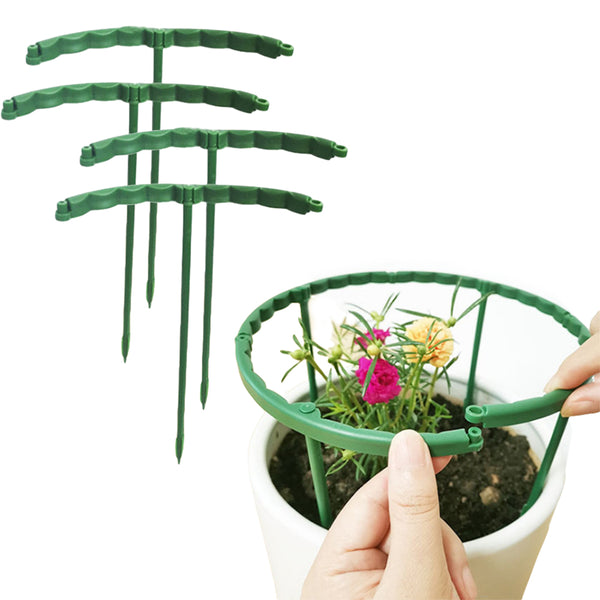 Set of 16Pcs 15cm Plant Support Stakes Garden Climbing Trellis Flowers Stand Plant Cage Support Rings