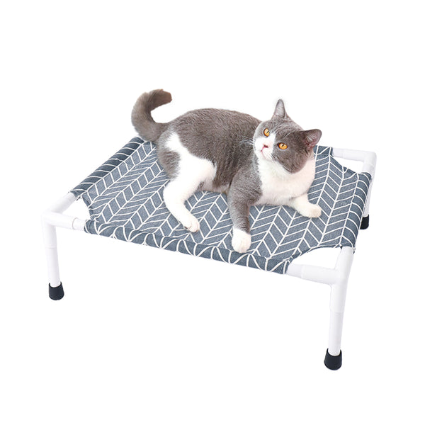 Elevated Dog Bed Pet Cat Portable Raised Dog Cat Durable Raised Pet Bed Stripe Style