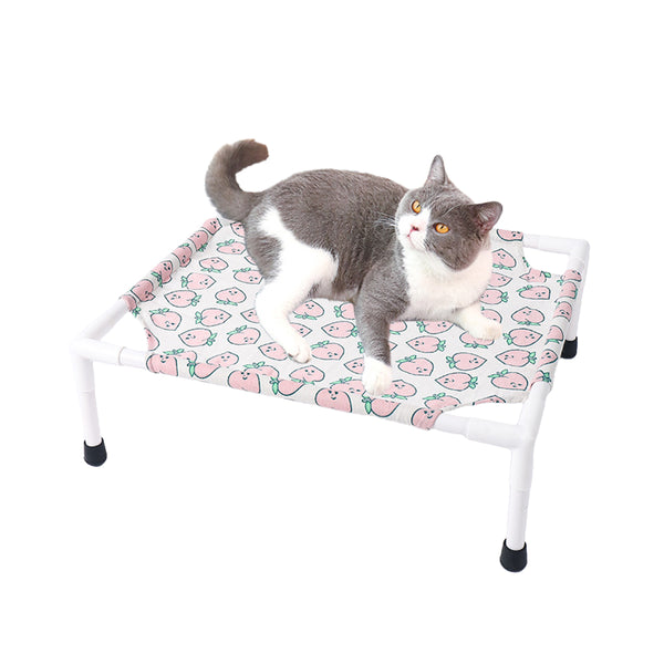 Elevated Dog Bed Pet Cat Portable Raised Dog Cat Durable Raised Pet Bed Peach Style