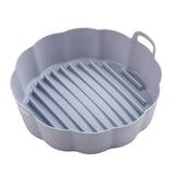 Reusable Air Fryer Pot Silicone Oven Baking Tray Pan Air Fryer Liner-7.5 Inches-Grey