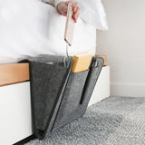 Bedside Pocket Storage Bag Caddy Hanging Organizer Sofa Side Hanging Bag -Grey