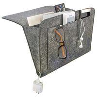 Bedside Pocket Storage Bag Caddy Hanging Organizer Sofa Side Hanging Bag -Grey