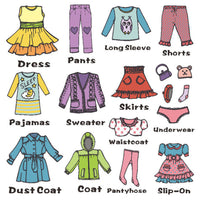 Dresser Clothing Decal Label Wardrobe Drawer Clothing Classification Stickers -Girl Style