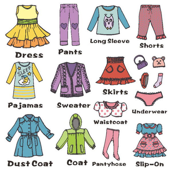 Dresser Clothing Decal Label Wardrobe Drawer Clothing Classification Stickers -Girl Style