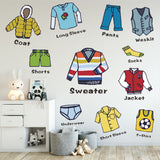 Dresser Clothing Decal Label Wardrobe Drawer Clothing Classification Stickers -Boys Style