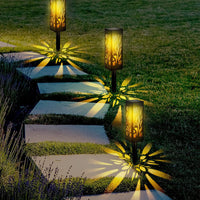 Hollow Carved Solar Light Patio Walkway Lamp Outdoor Garden Decor Warm White