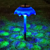 Set of 2Pcs Umbrella Shaped Solar Light Patio Walkway Lamp Outdoor Garden Decor