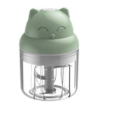 Cordless Electric Mini Garlic Chopper Kitchen Food Blender for Ginger Chili -Green