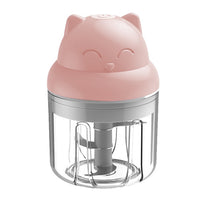 Cordless Electric Mini Garlic Chopper Kitchen Food Blender for Ginger Chili -Pink