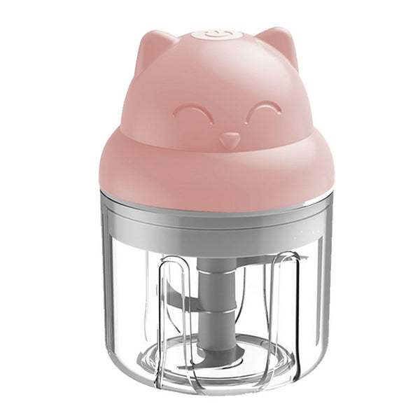 Cordless Electric Mini Garlic Chopper Kitchen Food Blender for Ginger Chili -Pink