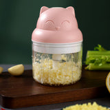 Cordless Electric Mini Garlic Chopper Kitchen Food Blender for Ginger Chili -Pink