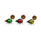 Set of 3Pcs Ladybug Garden Statue with Solar Lights Garden Backyard Lawn Decoration