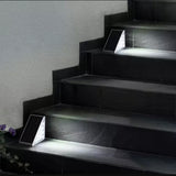 2 Pack LED Solar Step Lights Waterproof Outdoor Stair Lights Garden Path Yard Decor -White Light