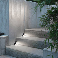 2 Pack LED Solar Step Lights Waterproof Outdoor Stair Lights Garden Path Yard Decor -White Light