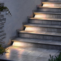 2 Pack LED Solar Step Lights Waterproof Outdoor Stair Lights Garden Path Yard Decor -Warm White Light