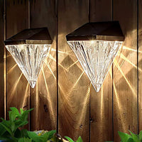 2 Pack Solar Fence Lights Outdoor Wall Lights Solar Deck Lighting