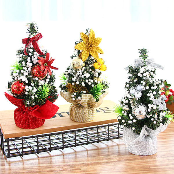 3-Pack 20cm Tabletop Mini Artificial Christmas Tree Ornaments Xmas Desktop Decor