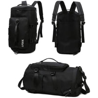 Large Capacity Travel Duffle Bag Sport Gym Backpack-Black