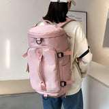 Large Capacity Travel Duffle Bag Sport Gym Backpack-Pink