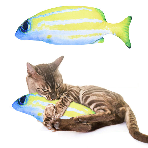 30cm Floppy Fish Cat Toy Realistic 3D Tail Wagging Fish Toy USB Rechargeable Cat Chew Toy -Style 1