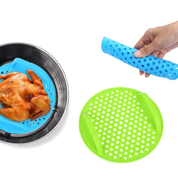 2Pcs Air Fryer Silicone Pot Baking Basket Oven Non Stick Liners Reusable-Style 2