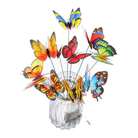 50pcs Butterfly Stakes Double-Layer Wings Waterproof Butterfly Garden Ornaments Stakes