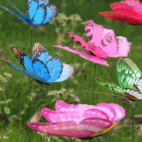 50pcs Butterfly Stakes Double-Layer Wings Waterproof Butterfly Garden Ornaments Stakes