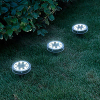 4 Pack 8LED Solar Power Ground Lights Outdoor Buried Garden Lawn Path Lamps - White Light