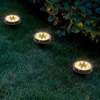 4 Pack 8LED Solar Power Ground Lights Outdoor Buried Garden Lawn Path Lamps -Warm Light