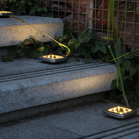 4 Pack Solar Powered LED Square Buried Inground Light Garden Outdoor Deck Path - Warm Light