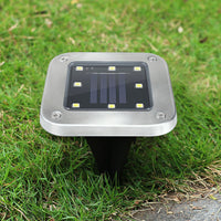 4 Pack Solar Powered LED Square Buried Inground Light Garden Outdoor Deck Path - Warm Light