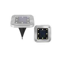 4 Pack Solar Powered LED Square Buried Inground Light Garden Outdoor Deck Path - Warm Light