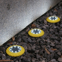 4Pcs 8LEDs Solar Power Ground Lights Outdoor Buried Garden Lawn Path Lamps -Yellow