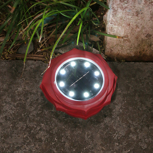 4Pcs 8LEDs Solar Power Ground Lights Outdoor Buried Garden Lawn Path Lamps -Red