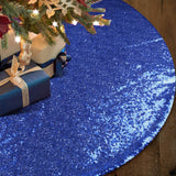 Sequin Christmas Tree Skirt Christmas Tree Decorations Xmas Home Decor -Blue