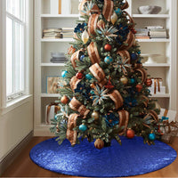 Sequin Christmas Tree Skirt Christmas Tree Decorations Xmas Home Decor -Blue