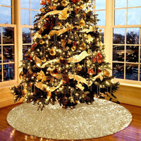 Sequin Christmas Tree Skirt Christmas Tree Decorations Xmas Home Decor -Gold